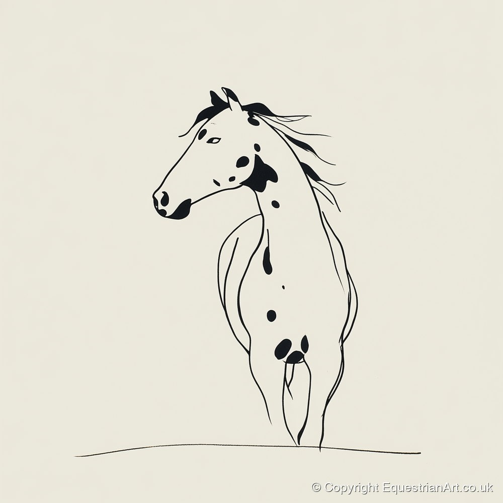 Minimalist Appaloosa Profile - horse breed art print and canvas by Penelope Fox A.I