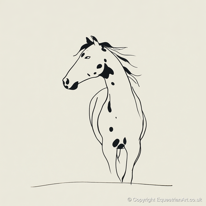 Minimalist Appaloosa Profile - horse breed art print and canvas by Penelope Fox A.I