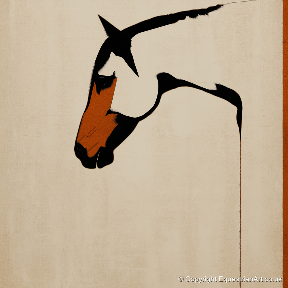 Minimalist Equine Profile - horse breed art print and canvas by Barnaby West A.I
