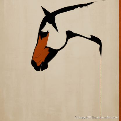 Minimalist Equine Profile - horse breed art print and canvas by Barnaby West A.I