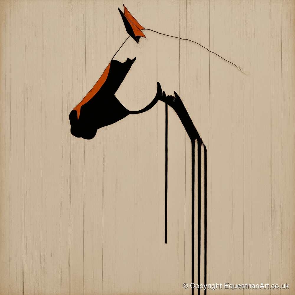 Minimalist Ink Profile - horse breed art print and canvas by Barnaby West A.I