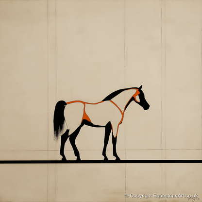 Minimalist Ink Profile - horse breed art print and canvas by Barnaby West A.I