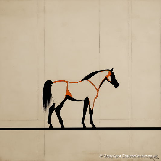 Minimalist Ink Profile - horse breed art print and canvas by Barnaby West A.I