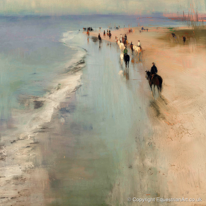 Misty Coastal String - horse landscape art print and canvas by Nathaniel Reed A.I