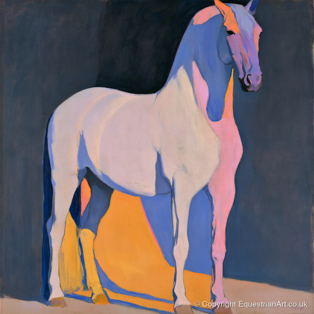 Modern Abstract Painted Grey Horse - horse breed art print and canvas by Helena Ashby A.I