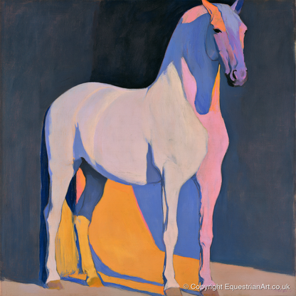Modern Abstract Painted Grey Horse - horse breed art print and canvas by Helena Ashby A.I