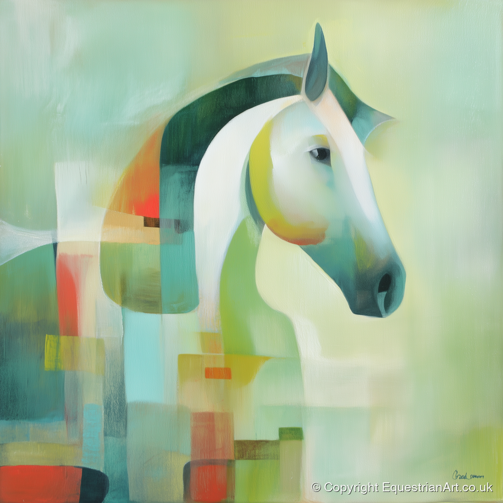 Modern Abstract Profile - horse breed art print and canvas by Leon Lambert A.I
