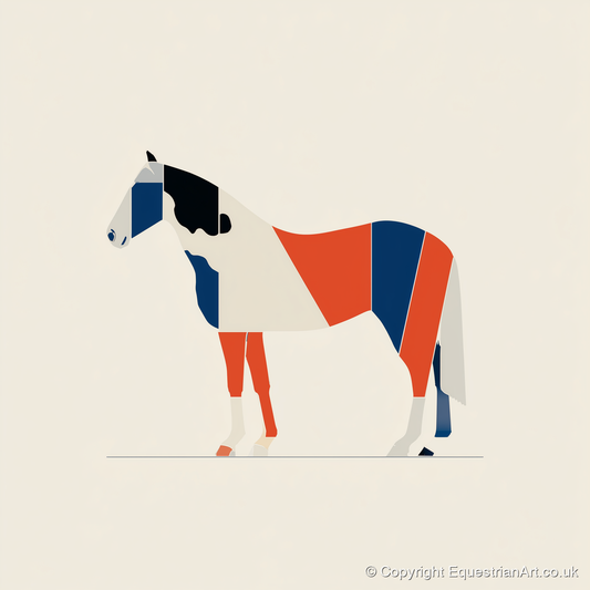 Modern Equine Geometry - horse breed art print and canvas by Byron Adler A.I