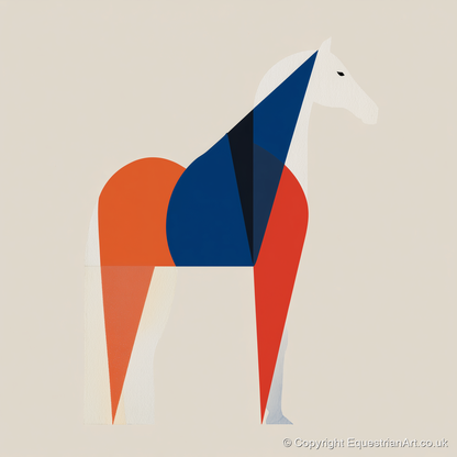 Modern Equine Geometry - horse breed art print and canvas by Byron Adler A.I