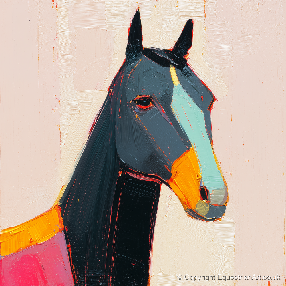 Modern Equine Spirit - horse portrait art print and canvas by Genevieve Moore A.I