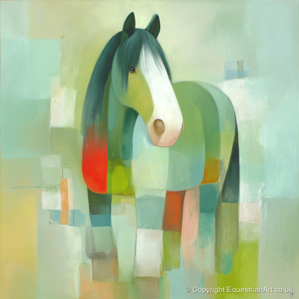 Modern Geometric Cob - horse breed art print and canvas by Leon Lambert A.I