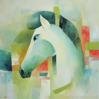 Modern Grey Profile - horse breed art print and canvas by Leon Lambert A.I