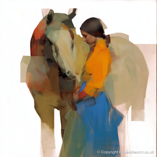Modern Harmony - horse & rider art print and canvas by Silas Marlowe A.I