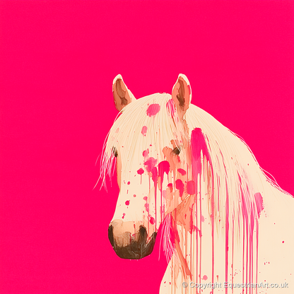 Modern Magenta Equine - horse portrait art print and canvas by Camilla Royston A.I
