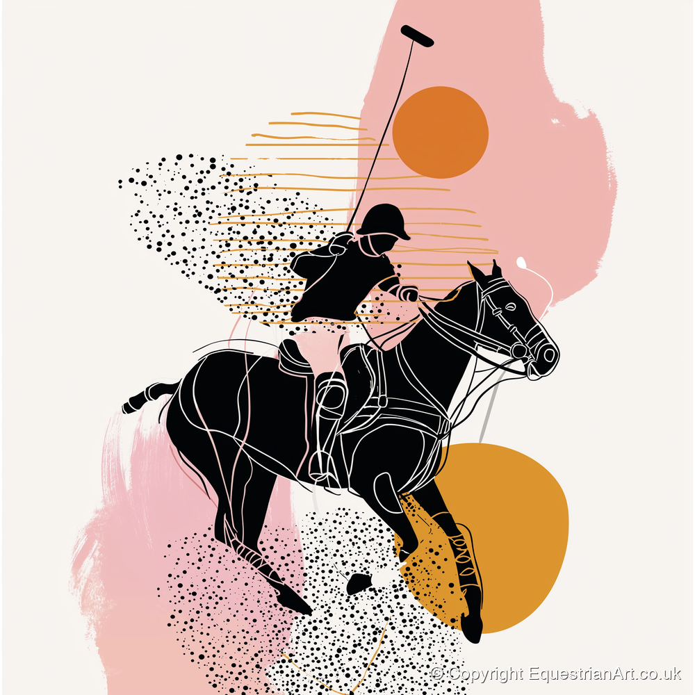 Modern Polo Strike - polo horse art print and canvas by Esther Fairchild A.I