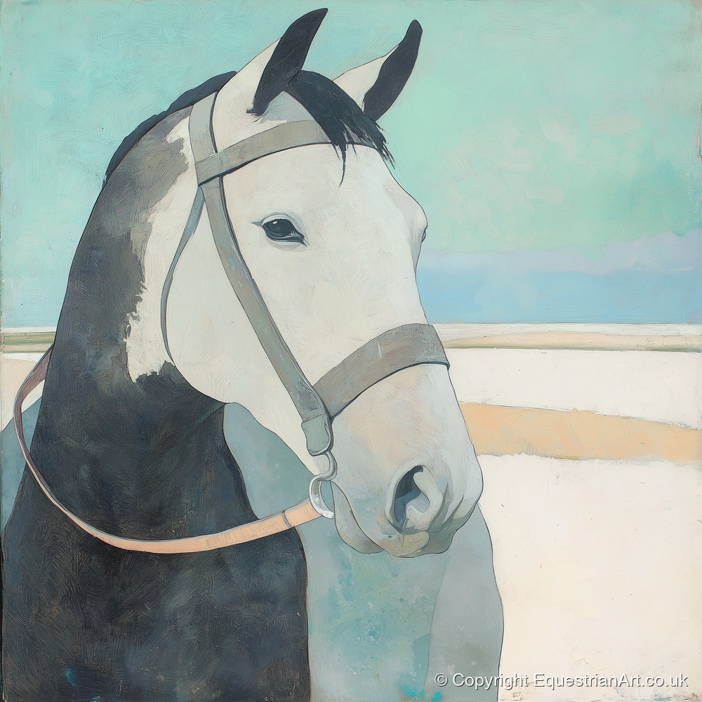Modern Working Grey - working horse art print and canvas by Flora Whitby A.I