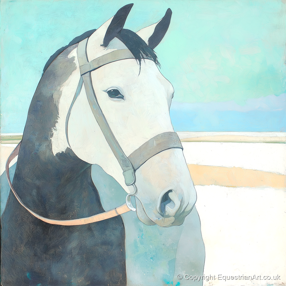 Modern Working Grey - working horse art print and canvas by Flora Whitby A.I