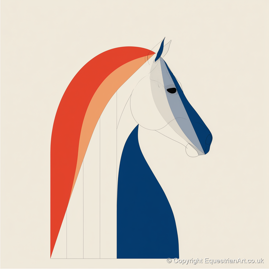 Modernist Equine Form - horse breed art print and canvas by Byron Adler A.I