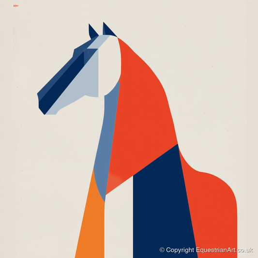 Modernist Equine Form - horse breed art print and canvas by Byron Adler A.I