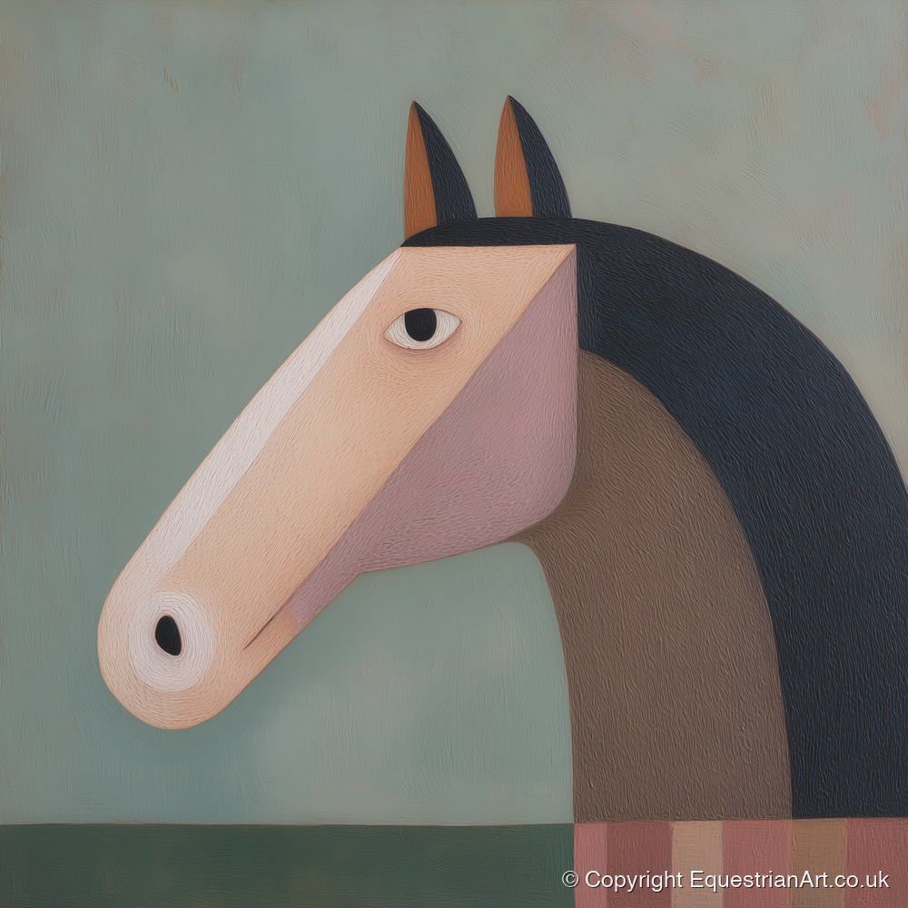 Modernist Equine Form - horse portrait art print and canvas by Wallace Bingham A.I