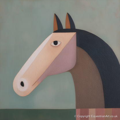 Modernist Equine Form - horse portrait art print and canvas by Wallace Bingham A.I