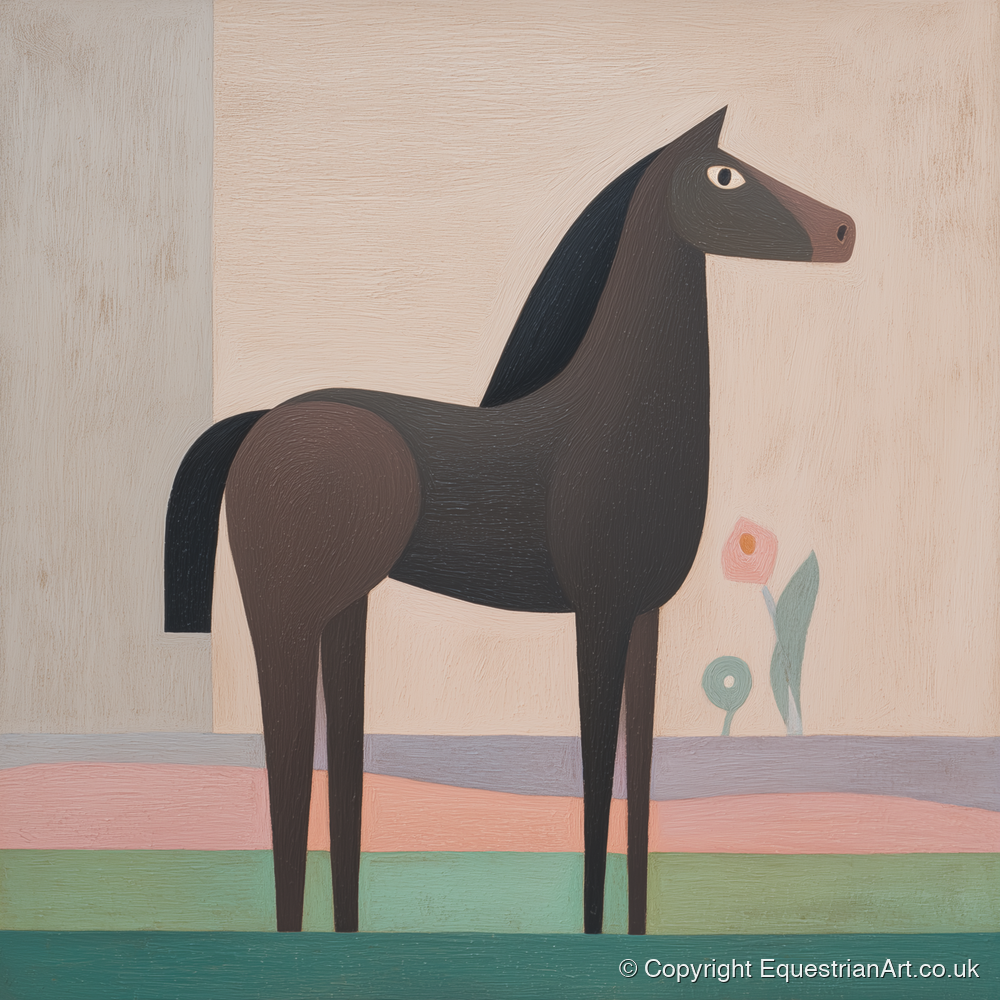 Modernist Equine Profile - horse breed art print and canvas by Wallace Bingham A.I