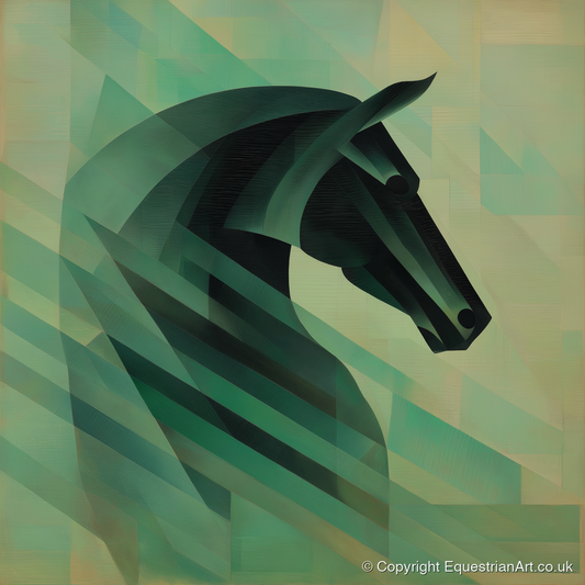Modernist Equine Profile - horse portrait art print and canvas by Leopold Finch A.I