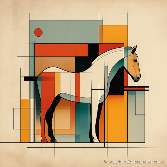 Modernist Equine Profile - horse stable art print and canvas by Dominic Vaughn A.I
