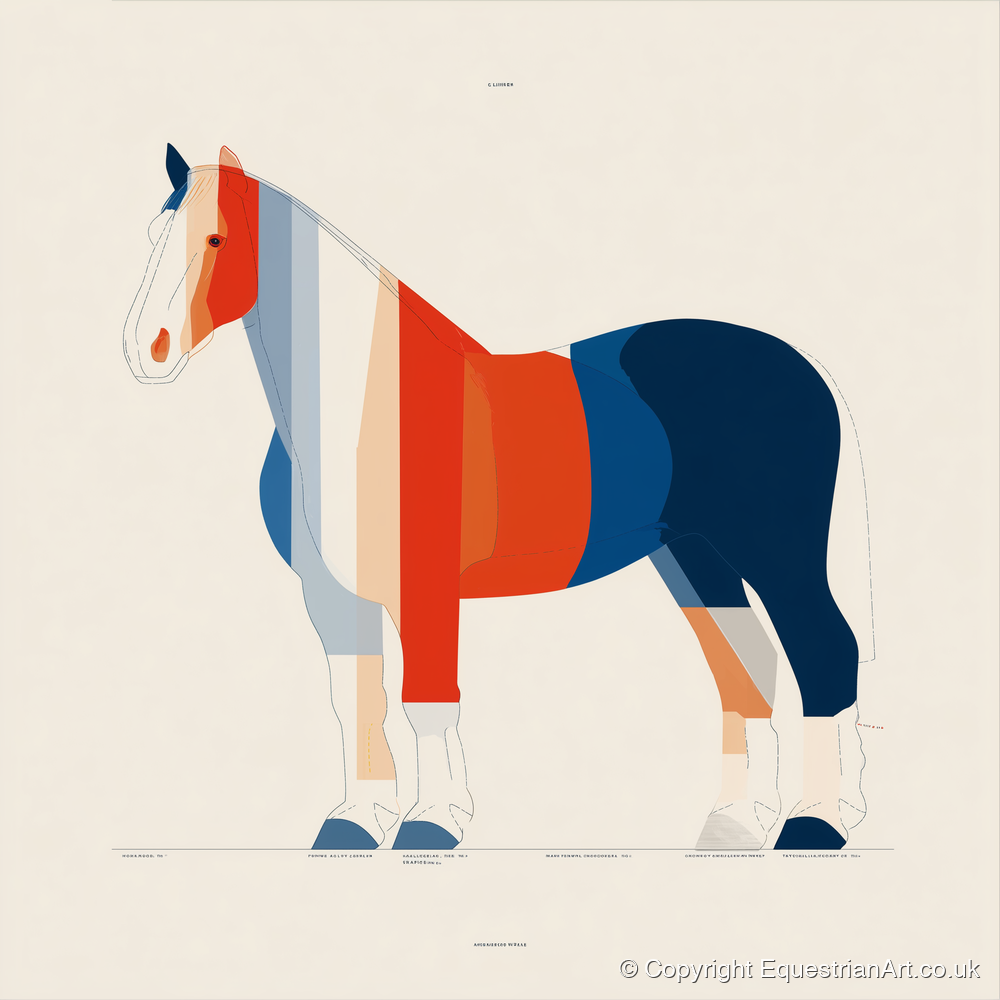 Modernist Equine Silhouette - horse breed art print and canvas by Byron Adler A.I
