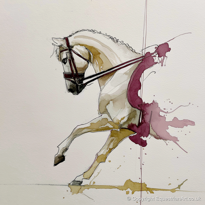 Moment of Collection - dressage horse art print and canvas by Edward Harrington A.I