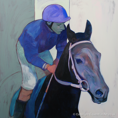 Moment of Focus - racing horse art print and canvas by Marcus Vane A.I