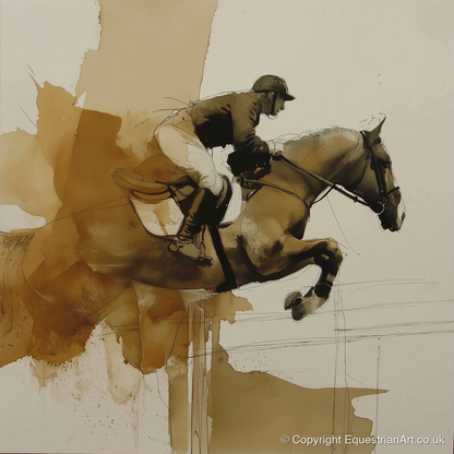 Moment of Suspension - show jumping horse art print and canvas by Harrison Cole A.I