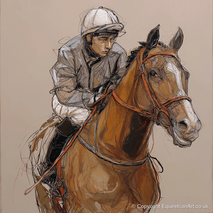 Moments Before the Off - racing horse art print and canvas by Jasper Montgomery A.I