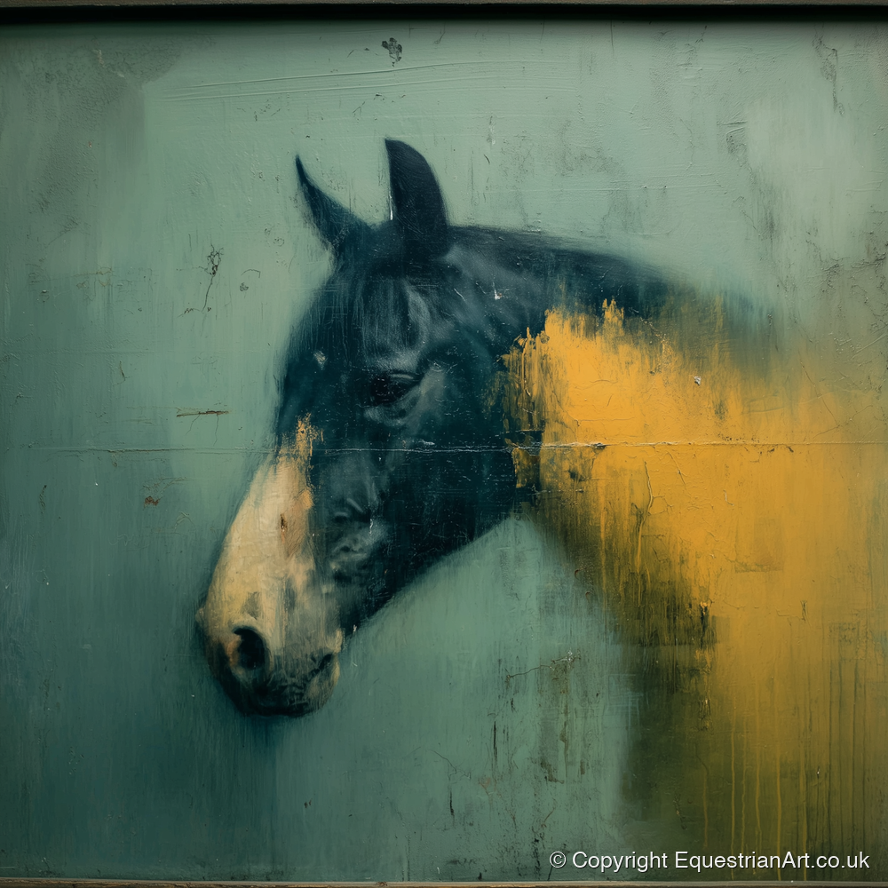 Moody Ochre Profile - horse breed art print and canvas by Alaric Townsend A.I