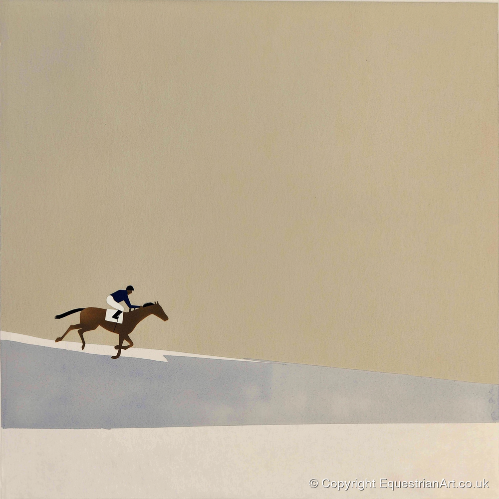 Morning On The Gallops - racing horse art print and canvas by Phillip Marbury A.I