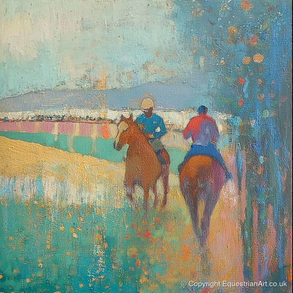 Morning Ride Out - racing horse art print and canvas by Benedict Croft A.I