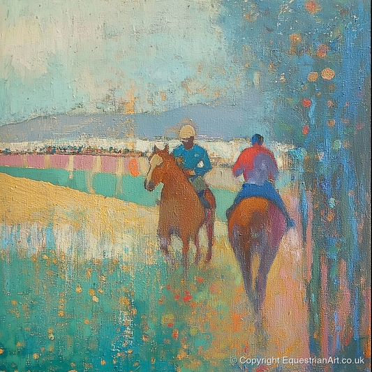 Morning Ride Out - racing horse art print and canvas by Benedict Croft A.I