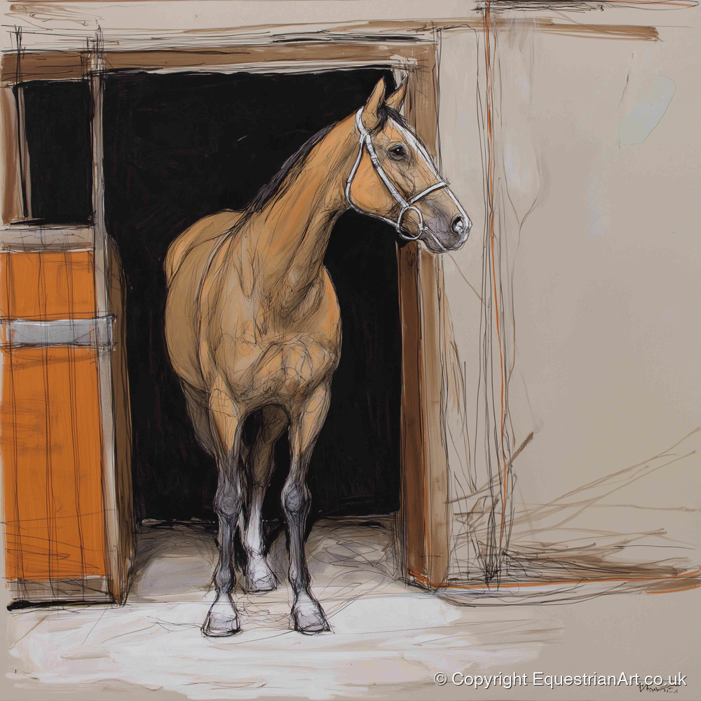 Morning Watch - horse stable art print and canvas by Jasper Montgomery A.I