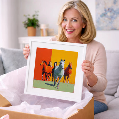 The Vivid Herd - wild horses art gift idea for horse lovers