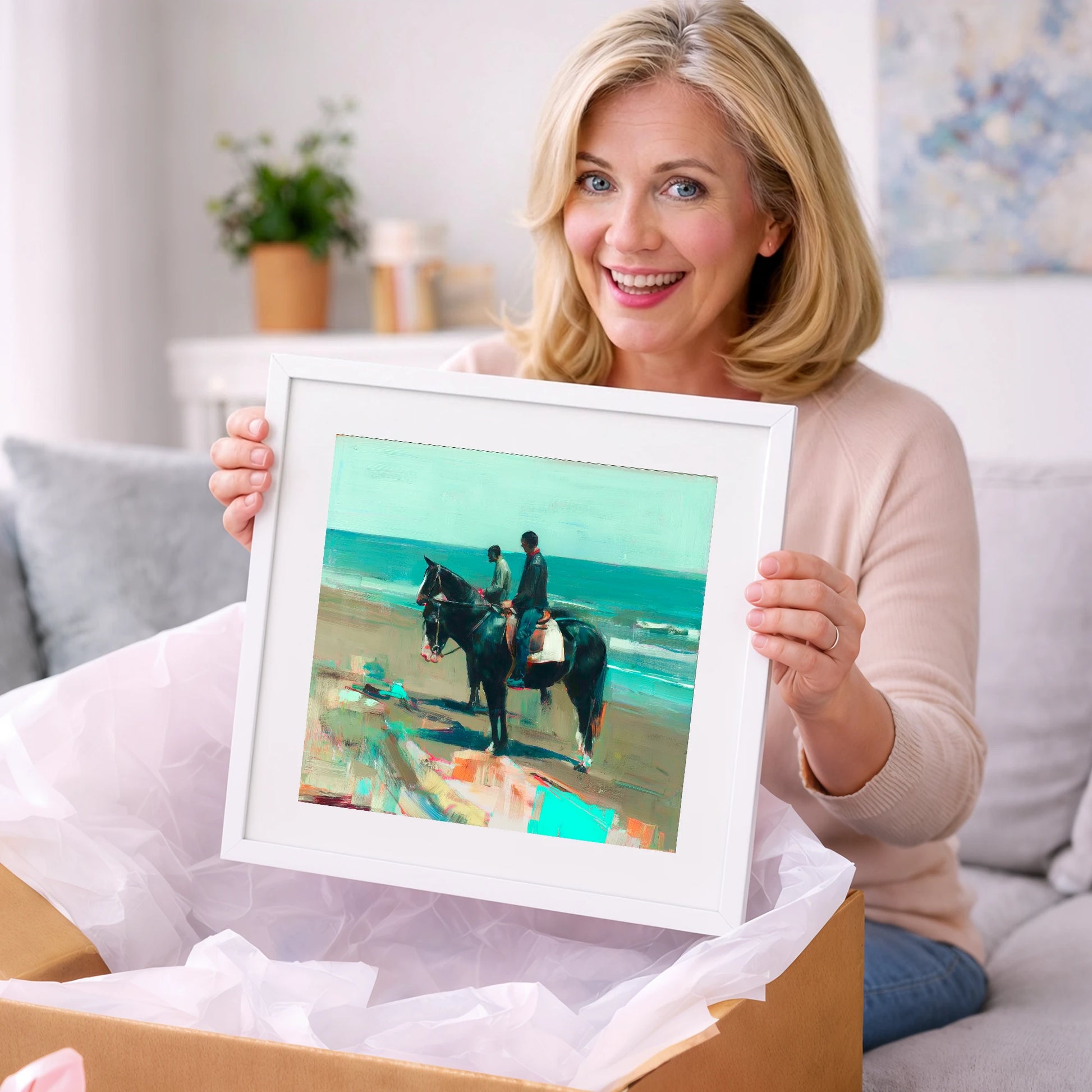 The Shoreline Hack - horse landscape art gift idea for horse lovers