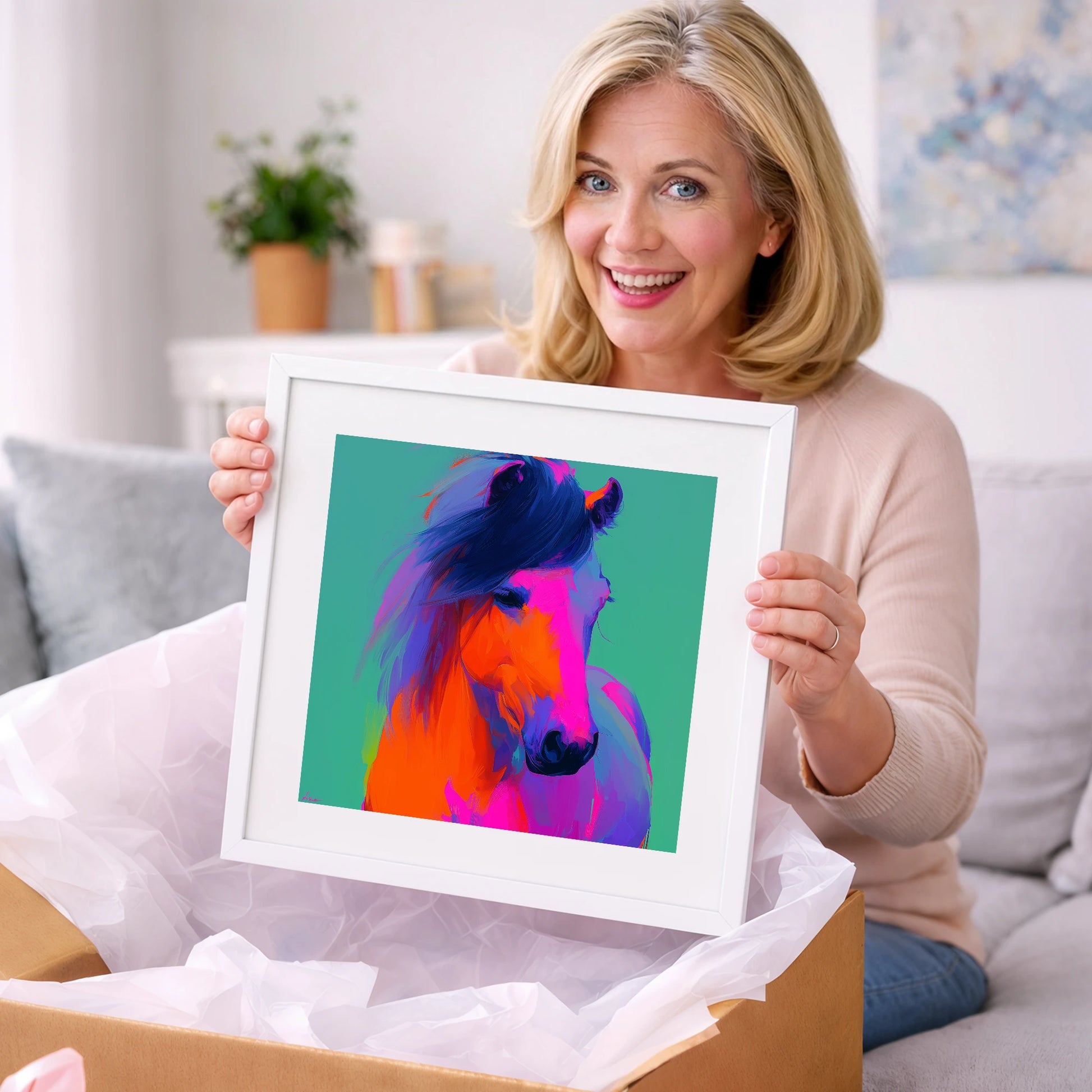 Neon Equine Spirit - horse breed art gift idea for horse lovers