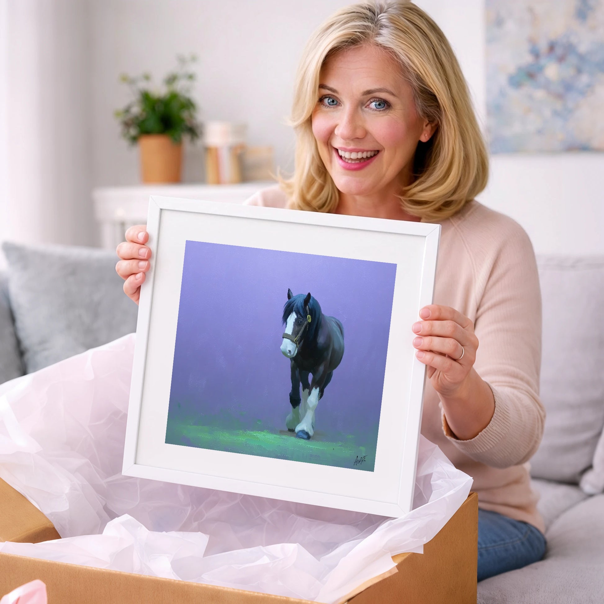 The Stepping Cob - horse breed art gift idea for horse lovers