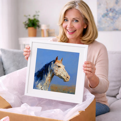 Azure Appaloosa Portrait - horse breed art gift idea for horse lovers