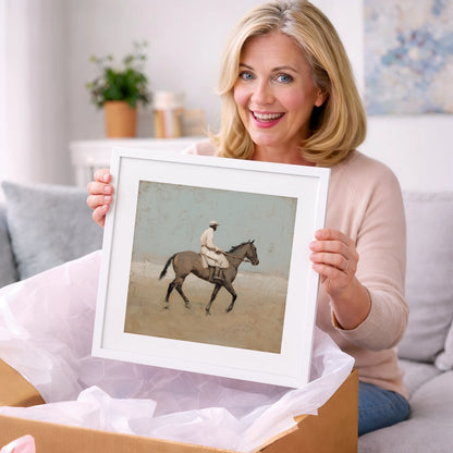 The White Silks - racing horse art gift idea for horse lovers