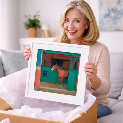 The Emerald Stable Door - horse stable art gift idea for horse lovers