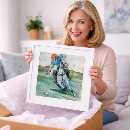 The Nearside Strike - polo horse art gift idea for horse lovers