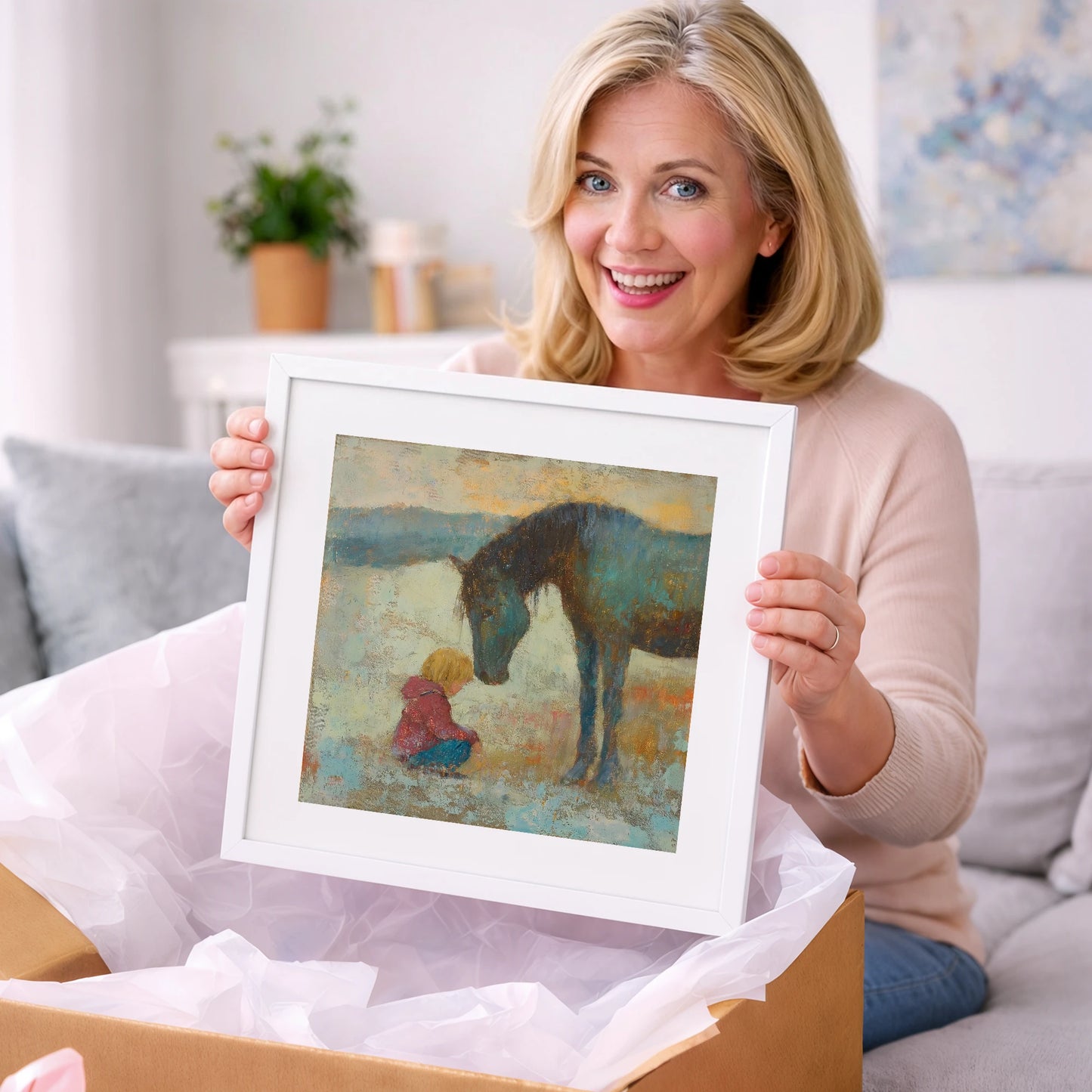 A Quiet Understanding - horse & rider art gift idea for horse lovers