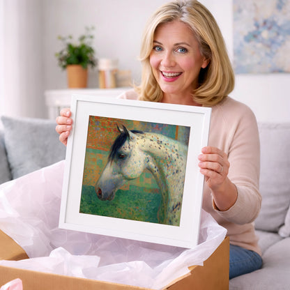Vibrant Spotted Portrait - horse breed art gift idea for horse lovers