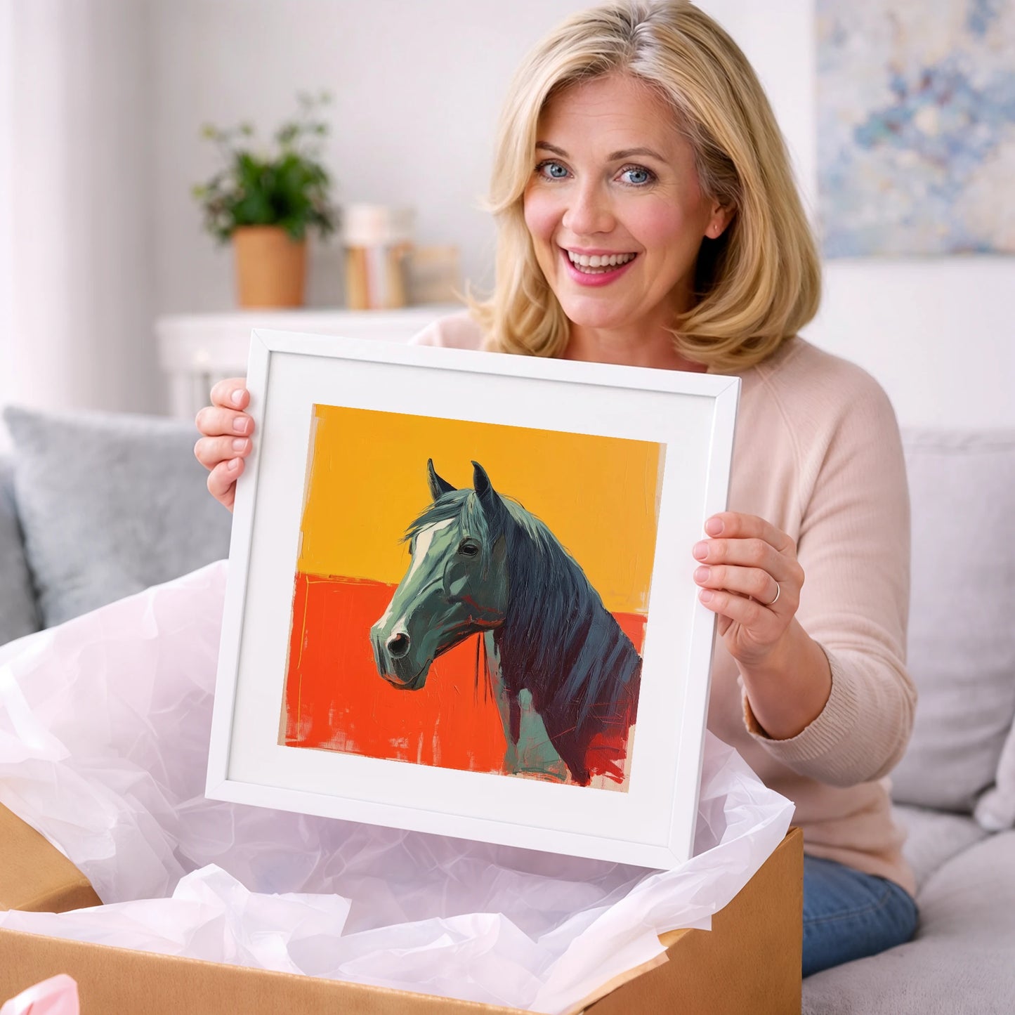 Fiery Grey Portrait - horse breed art gift idea for horse lovers