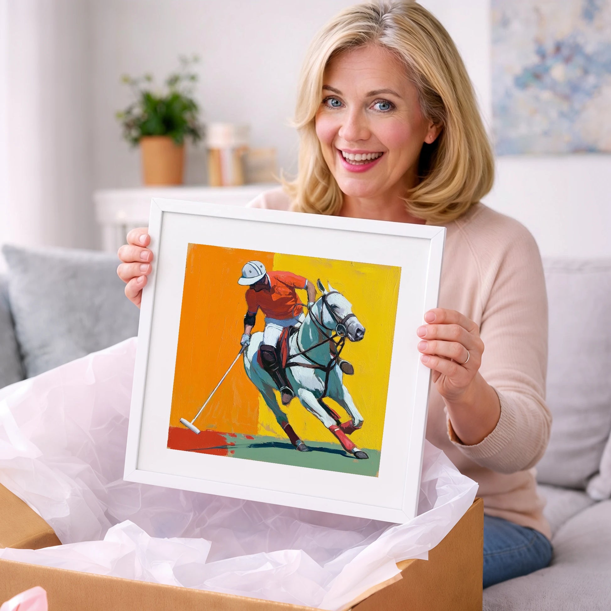Mid-Swing Momentum - polo horse art gift idea for horse lovers